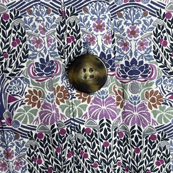 J Crew Liberty of London Fabric Tie-Sleeve Button Front Cotton Shirt Dress XS - Picture 6 of 8